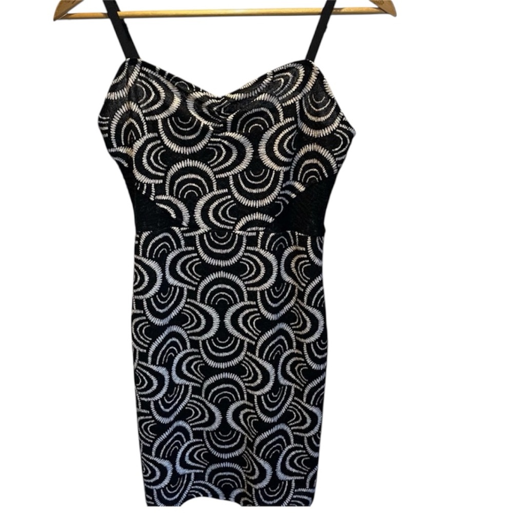 Free People Black Lace Mini Dress Sz M Adjustable Straps body con sexy